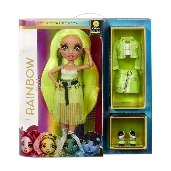 MGA 572343EUC - Rainbow High - Fashion Doll Serie 2, Karma Nichols, Neon 3 MGA 572343EUC - Rainbow High - Fashion Doll Serie 2, Karma Nichols, Neon