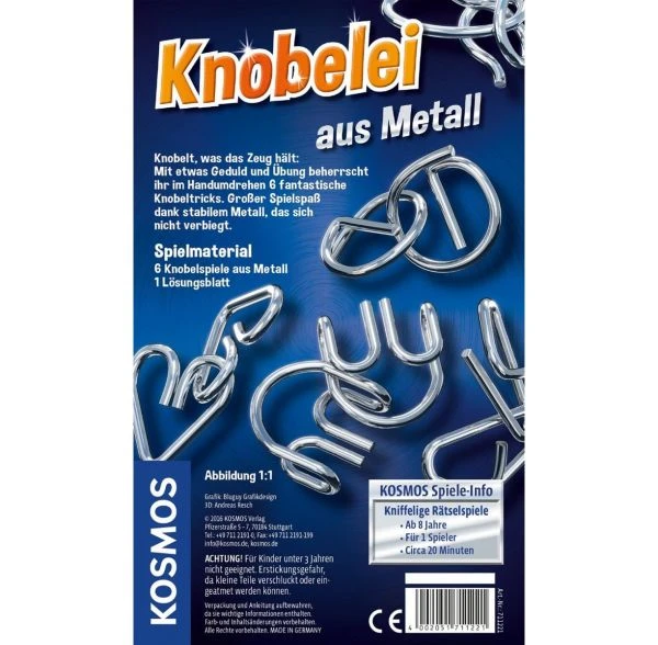 KOSMOS 711221 - Mitbringspiel - Knobelei Aus Metall 4 KOSMOS 711221 - Mitbringspiel - Knobelei Aus Metall – Bild 2