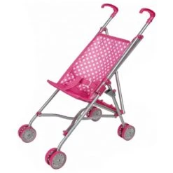 IDENA 40068 - Puppen - Buggy Puppenwagen Zusammenklappbar, Pink