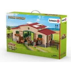 SCHLEICH 42195 - Farm World - Pferdestall Mit Pferden Und Zubehör
