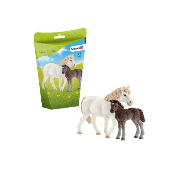 SCHLEICH 42423 - Farm World - Pony Stute Und Fohlen 3 SCHLEICH 42423 - Farm World - Pony Stute Und Fohlen