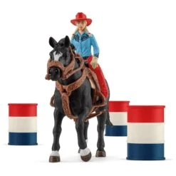 SCHLEICH 42576 - Farm World - Barrel Racing Mit Cowgirl