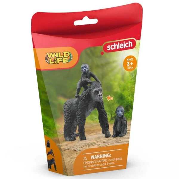 SCHLEICH 42601 - Wild Life - Flachland Gorilla Familie 3 SCHLEICH 42601 - Wild Life - Flachland Gorilla Familie