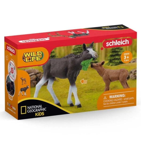 SCHLEICH 42603 - Wild Life - Elchkuh Mit Kalb (NatGeo) 3 SCHLEICH 42603 - Wild Life - Elchkuh Mit Kalb (NatGeo)