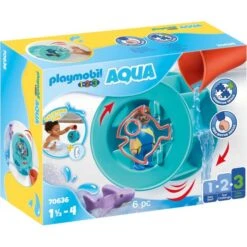 PLAYMOBIL 70636 - 1.2.3 AQUA - Wasserwirbelrad Mit Babyhai