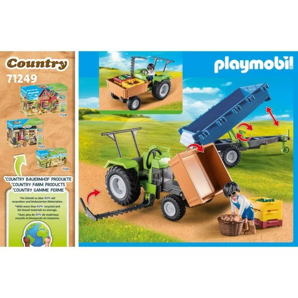 PLAYMOBIL 71249 - Country Bauernhof - Traktor Mit Hänger 5 PLAYMOBIL 71249 - Country Bauernhof - Traktor Mit Hänger – Bild 3
