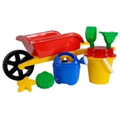 SIMBA 107136235 - Sandspielzeug - Schubkarre Set, 8-tlg, Zufällige Auswahl