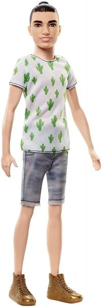 MATTEL FJF74 - Fashionistas - Ken, Weißes Shirt Mit Kaktus-Print