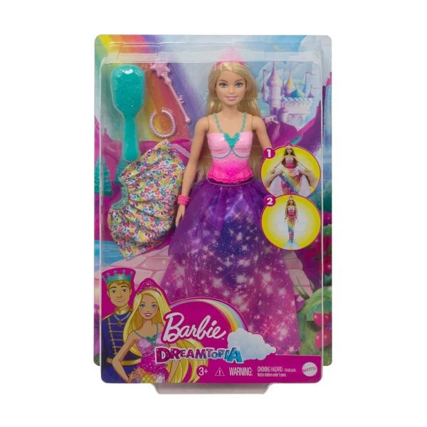 MATTEL GTF92 - Barbie Dreamtopia - 2-in-1 Prinzessin & Meerjungfrau Puppe 3 MATTEL GTF92 - Barbie Dreamtopia - 2-in-1 Prinzessin & Meerjungfrau Puppe