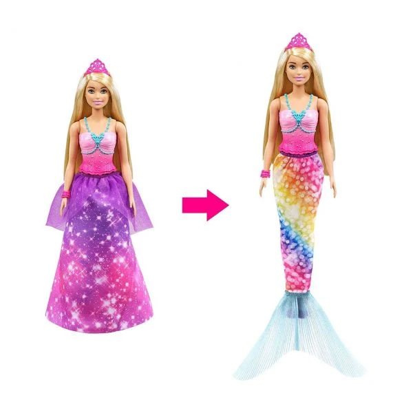 MATTEL GTF92 - Barbie Dreamtopia - 2-in-1 Prinzessin & Meerjungfrau Puppe 4 MATTEL GTF92 - Barbie Dreamtopia - 2-in-1 Prinzessin & Meerjungfrau Puppe – Bild 2