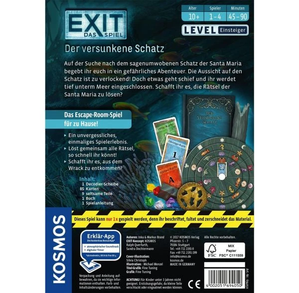 KOSMOS 694050 - EXIT - Der Versunkene Schatz 4 KOSMOS 694050 - EXIT - Der Versunkene Schatz – Bild 2