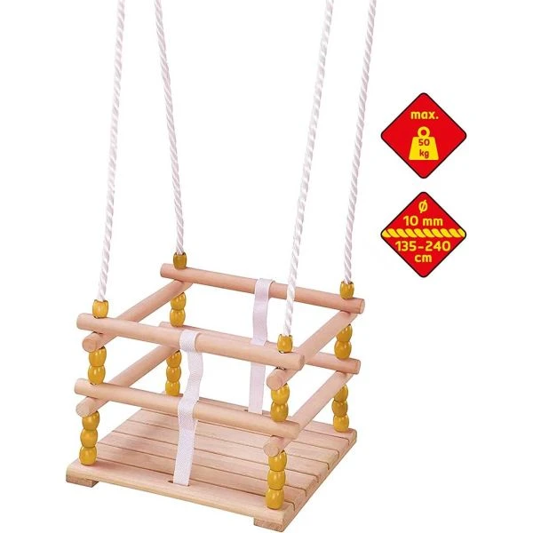 IDENA 40192 - Outdoorspielzeug - Gitterschaukel Holz, 30x30cm 5 IDENA 40192 - Outdoorspielzeug - Gitterschaukel Holz, 30x30cm – Bild 3