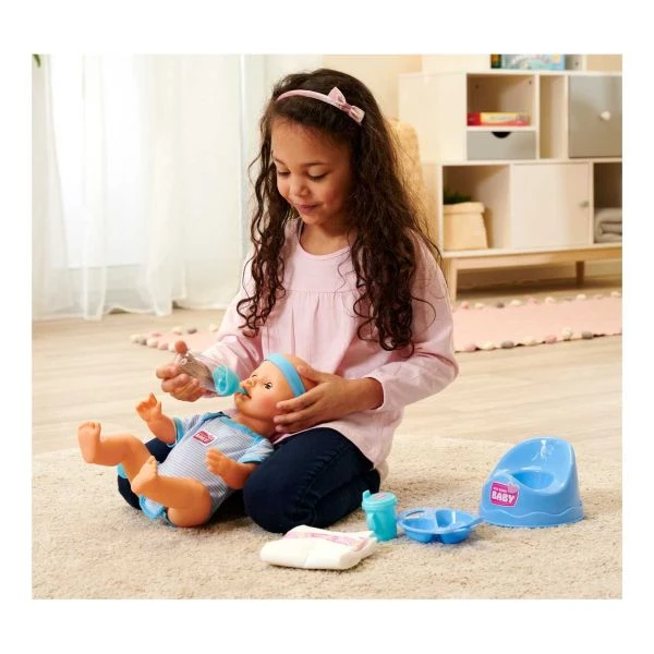 SIMBA 105030044 - New Born Baby - Babypuppe, Blaues Zubehör 4 SIMBA 105030044 - New Born Baby - Babypuppe, Blaues Zubehör – Bild 2